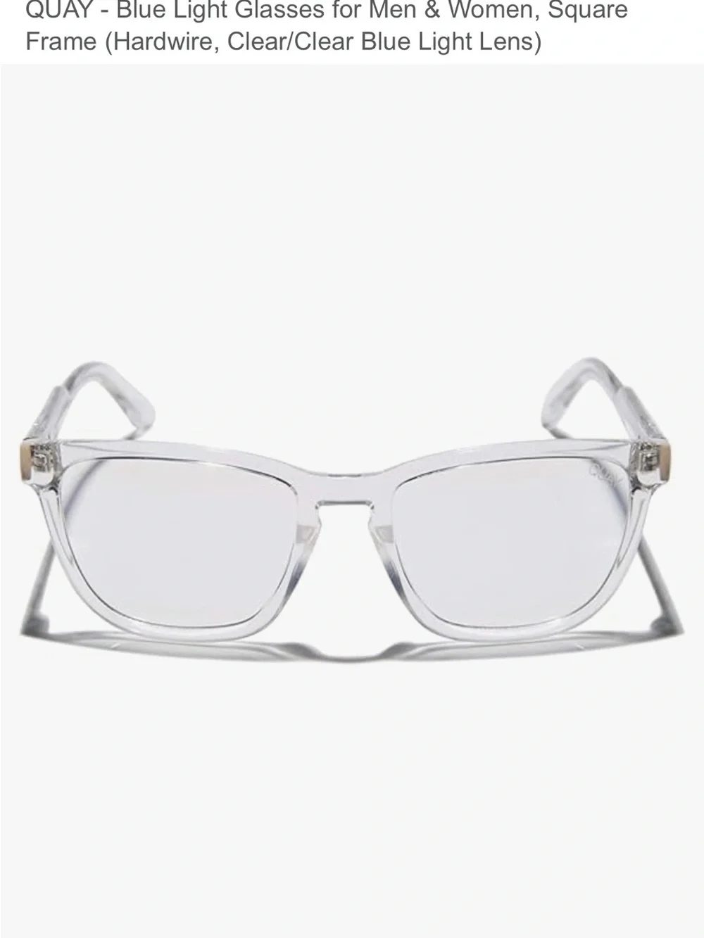 Quay Australia Clear Transparent Blue-Light Square Frames